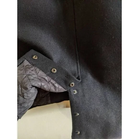 Mackage Moto Coat Jacket Women's Size XS Black Wool Leather Winter Quilted Chic